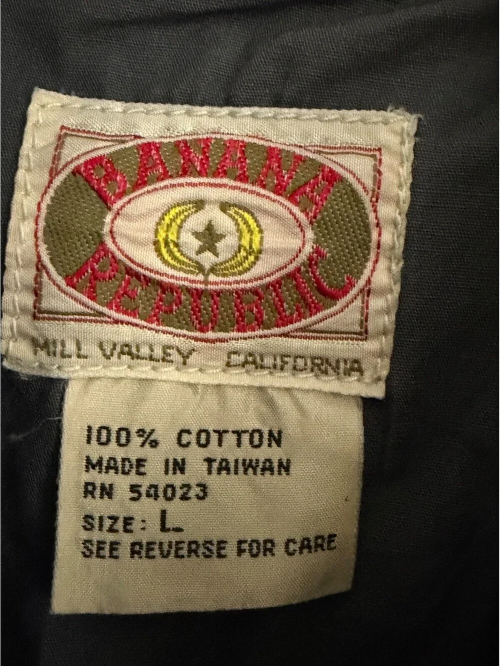 Vintage 80s Banana Republic Safari Bush Vest Hidden Hood Mill Valley Tag L Blue